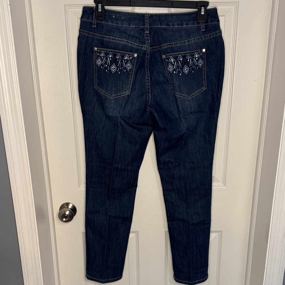 EUC Christopher & Banks Dark Blue Women's Skinny Jeans - Picture 4 of 6